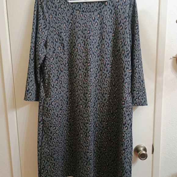 Nicole Miller Gray Black Sheath Dress Scoop Neck - Picture 1 of 5